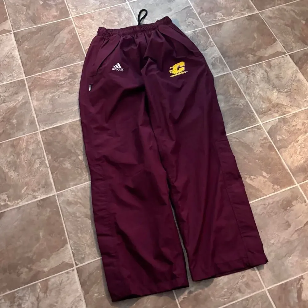 Vtg 90s Team Adidas Gortex Central Michigan track pants, like new, size medium!